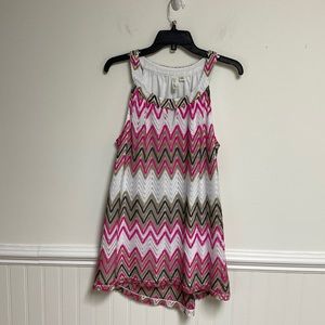 Tacera Women’s sleeveless lined pink knit zig zag size 2 X